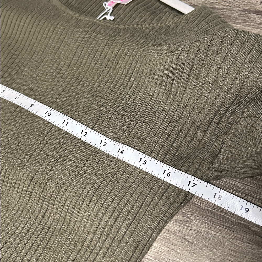 ME Makeover Essentials Olive Ribbed Sweater - Picture 4 of 7
